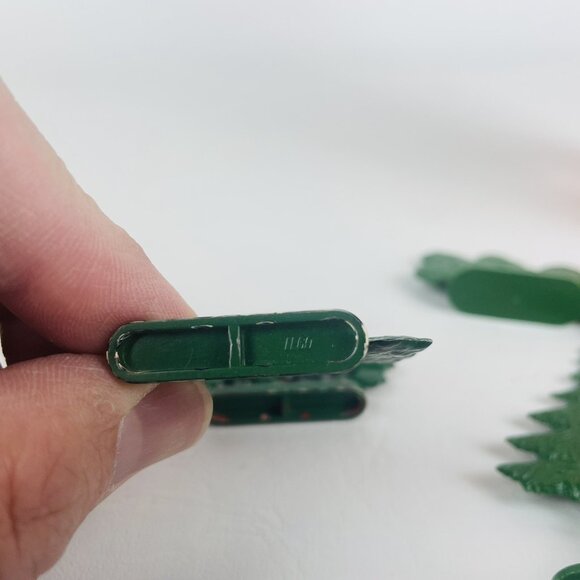 Vintage  7 Pcs LEGO 50-60's Town Plan Flat Painted Trees Oak Bush Pine #842 843 - Picture 2 of 3